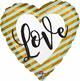 Wedding Love Stripes 17" Balloon