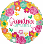 Happy Birthday Grandma Floral 17" Balloon