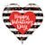 Black and White Stripes Valentine Heart Holographic 30" Balloon