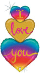 Heart Love Trio Holographic 40" Balloon
