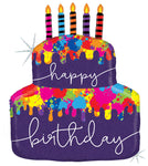Paint Splatter Birthday Cake 30" Balloon