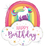 Unicorn Rainbow Birthday Holographic 35" Balloon