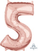 Number 5 Rose Gold 26" Balloon