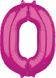Pink Number 0 26" Balloon
