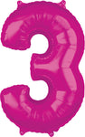 26" Number 3 Pink