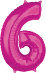 26" Number 6 Pink