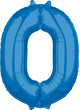 Blue Number 0 26" Balloon