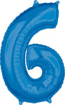 26" Number 6 Blue