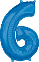 26" Number 6 Blue