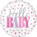Hello Baby Dots Pink 18" Balloon