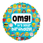 Emoji OMG Birthday 18" Balloon