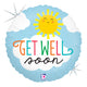 Get Well Soon Sun Holographic 18" Balloon