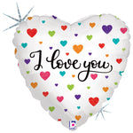 Colorful Hearts I Love You 18" Balloon