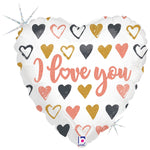 Rose Gold Hearts I Love You 9" Air-fill Balloon (requires heat sealing)