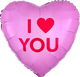 I Heart You Candy Heart 17" Balloon