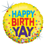 Happy Birth Yay Holographic 18" Balloon