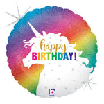 Glitter Unicorn Birthday 36" Balloon