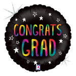 Rainbow Congrats Grad Holographic 18" Balloon