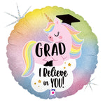 Pastel Unicorn Grad Holographic 18" Balloon