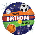 Sports Birthday Holographic 18" Balloon