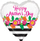 Happy Mother's Day Flowery Stripes 18" Balloon