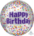 Happy Birthday Funfetti Orbz 16" Balloon