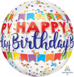 Happy Birthday Banner Bash Orbz 16" Balloon