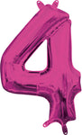 16" Number 4 Pink