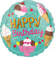 Ice Cream Party Happy Bday 17" Balloon