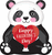 Happy Valentine's Day Panda 16" Balloon