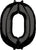 Black Number 0 26" Balloon