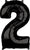 Black Number 2 26" Balloon