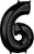 Number 6 Black 26" Balloon