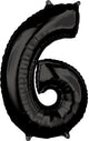 Number 6 Black 26" Balloon