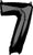 Number 7 Black 26" Balloon