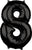 Number 8 Black 26" Balloon