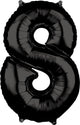 Number 8 Black 26" Balloon