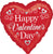 Happy Valentine's Day Fancy Swirl and Si Hearts 17" Balloon