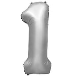 Number 1 - Metal Balloons - Silver 32″ Balloon