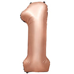 Number 1 - Metal Balloons - Rose Gold 32" Foil