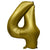 Number 4 - Metal Balloons - Vintage Gold 32″ Balloon
