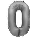 Number 0 - Metal Balloons - Silver 32" Foil