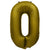Number 0 - Metal Balloons - Vintage Gold 32″ Balloon