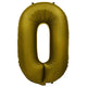 Number 0 - Metal Balloons - Vintage Gold 32″ Balloon