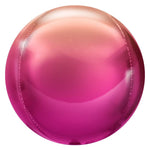 3D Sphere - Metallic Ombre Hot Pink & Rose Gold 14" Foil