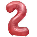 Number 2 - Metal Balloons - Crimson Red 32" Foil