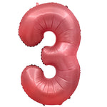 Number 3 - Metal Balloons - Crimson Red 32" Foil