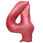 Number 4 - Metal Balloons - Crimson Red 32" Foil