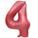 Number 4 - Metal Balloons - Crimson Red 32" Foil