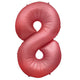 Number 8 - Metal Balloons - Crimson Red 32" Foil